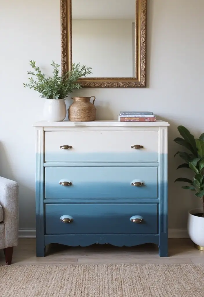 30+ Painting Craft Ideas That Make DIY Art Fun and Inspiring - 17. Ombre Painted Furniture