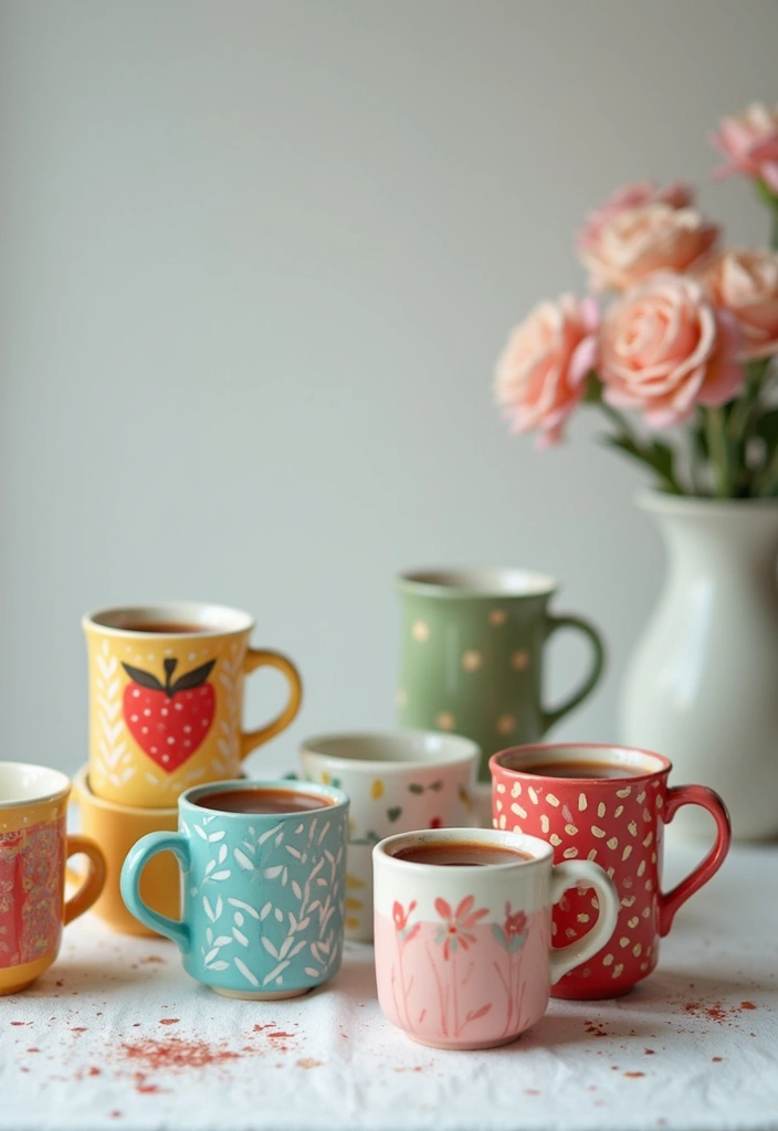 30+ Painting Craft Ideas That Make DIY Art Fun and Inspiring - 19. DIY Painted Mugs