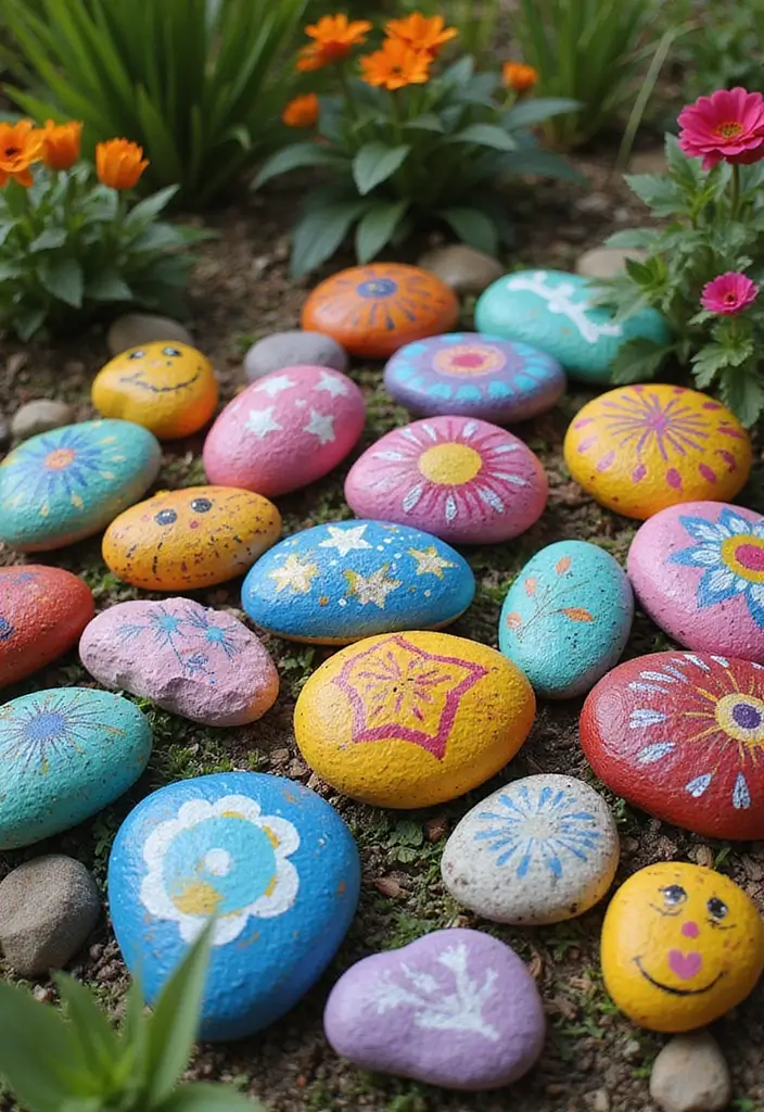 30+ Painting Craft Ideas That Make DIY Art Fun and Inspiring - 22. Painted Garden Rocks