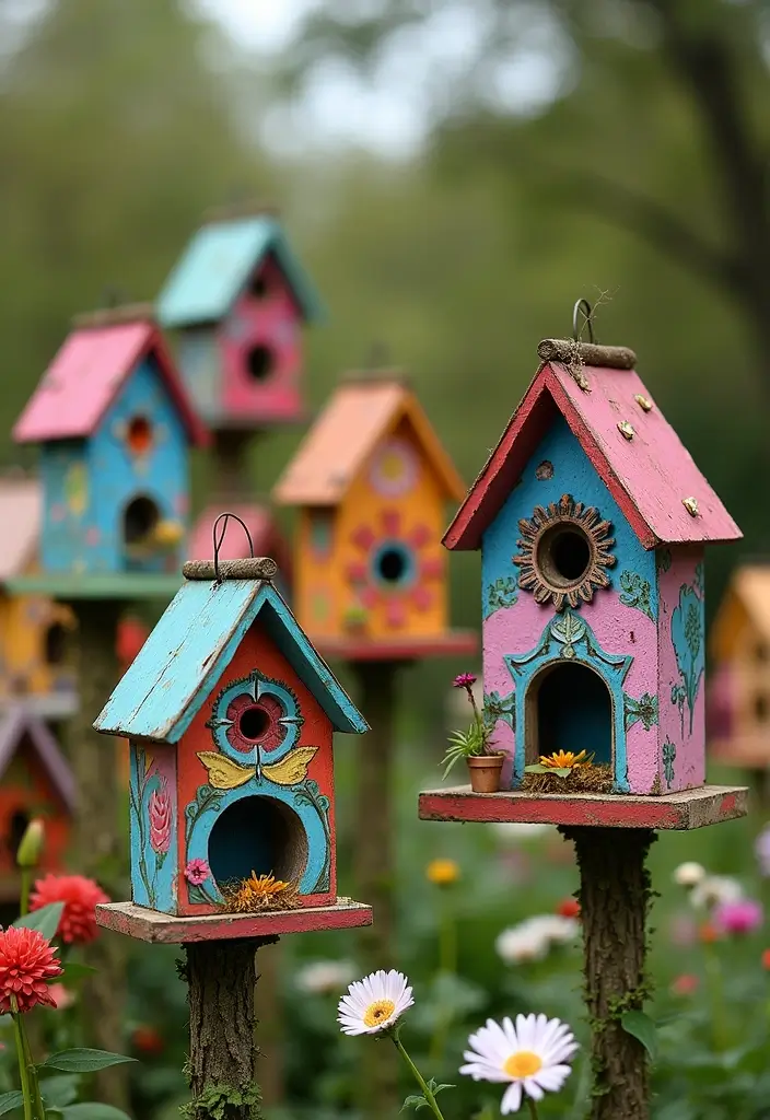 30+ Painting Craft Ideas That Make DIY Art Fun and Inspiring - 24. Artistic Birdhouses