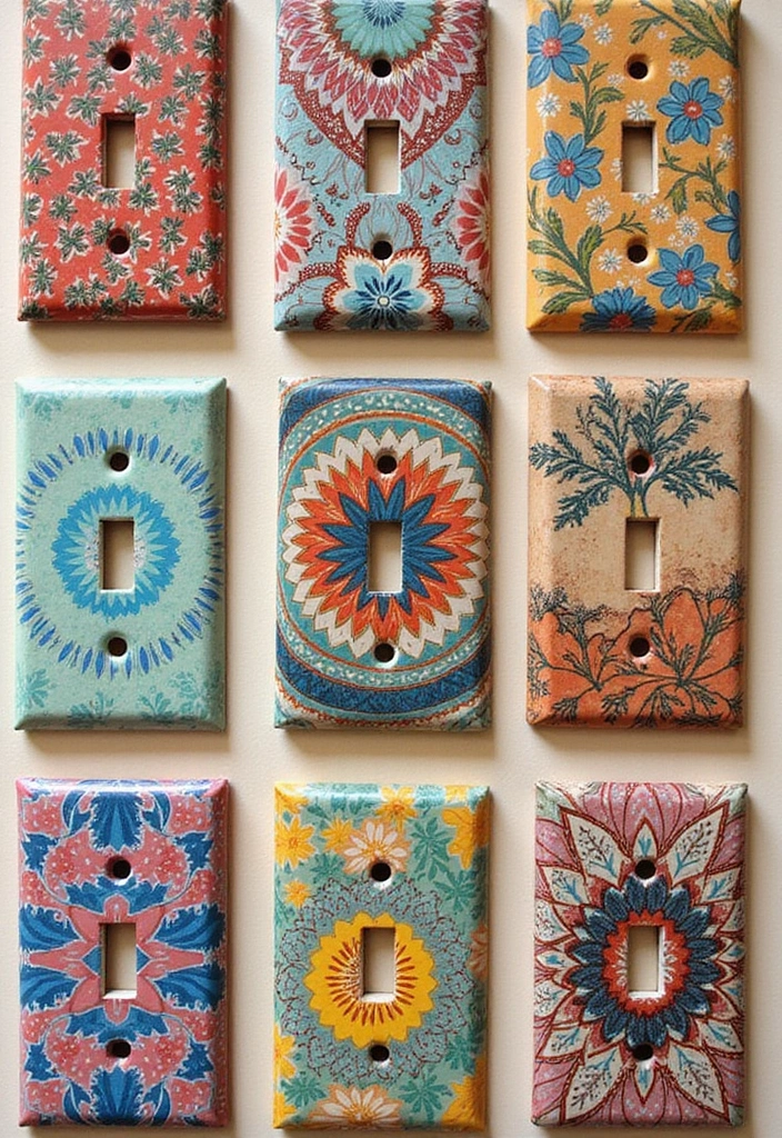 30+ Painting Craft Ideas That Make DIY Art Fun and Inspiring - 25. Decorative Light Switch Plates