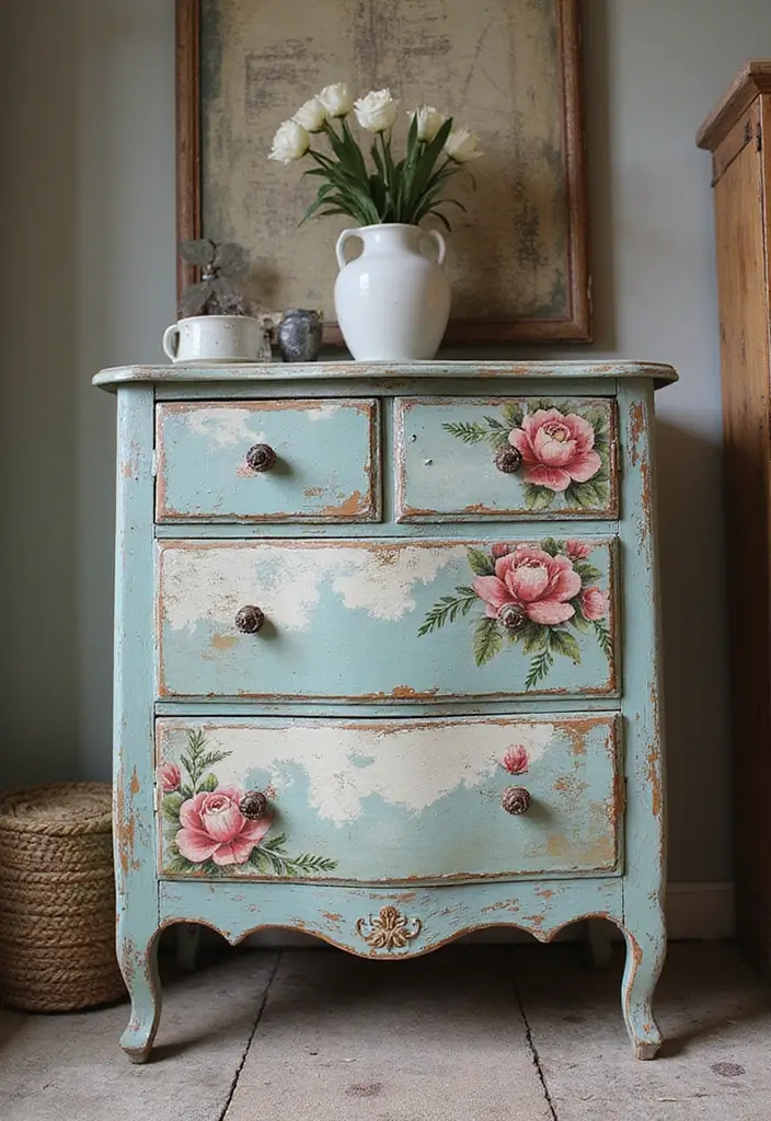 30+ Painting Craft Ideas That Make DIY Art Fun and Inspiring - 28. Painted Furniture with Decoupage