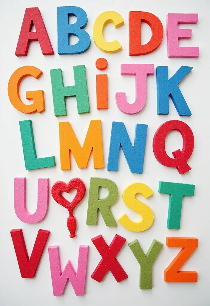 30+ Painting Craft Ideas That Make DIY Art Fun and Inspiring - 29. Colorful Alphabet Art