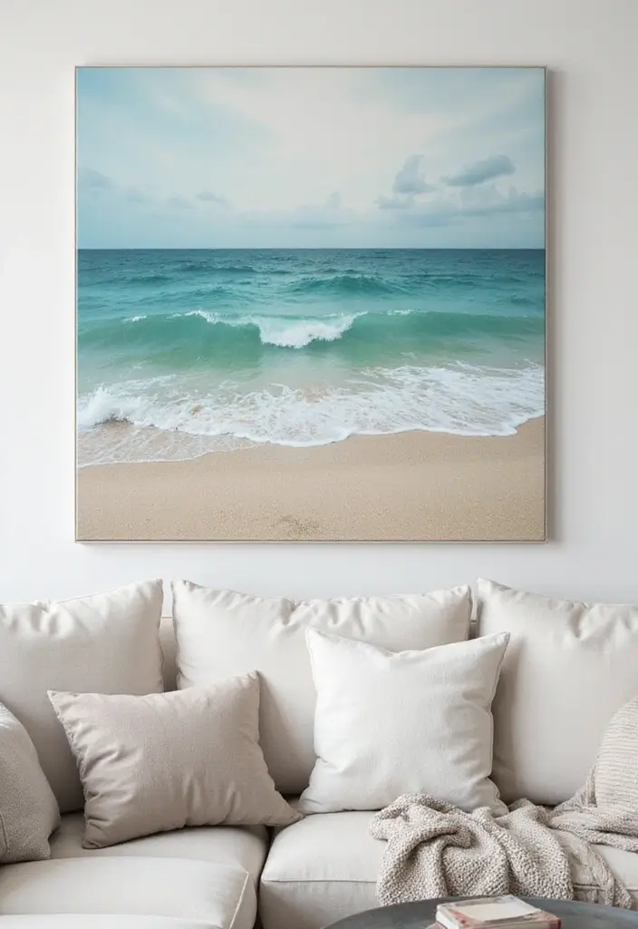 30+ Painting Craft Ideas That Make DIY Art Fun and Inspiring - 6. Ocean-Inspired Canvas Painting