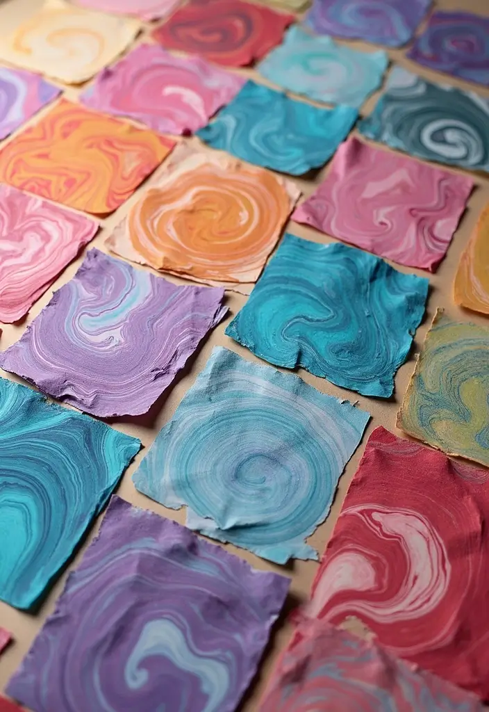 30+ Painting Craft Ideas That Make DIY Art Fun and Inspiring - 8. Recycled Paper Marbling