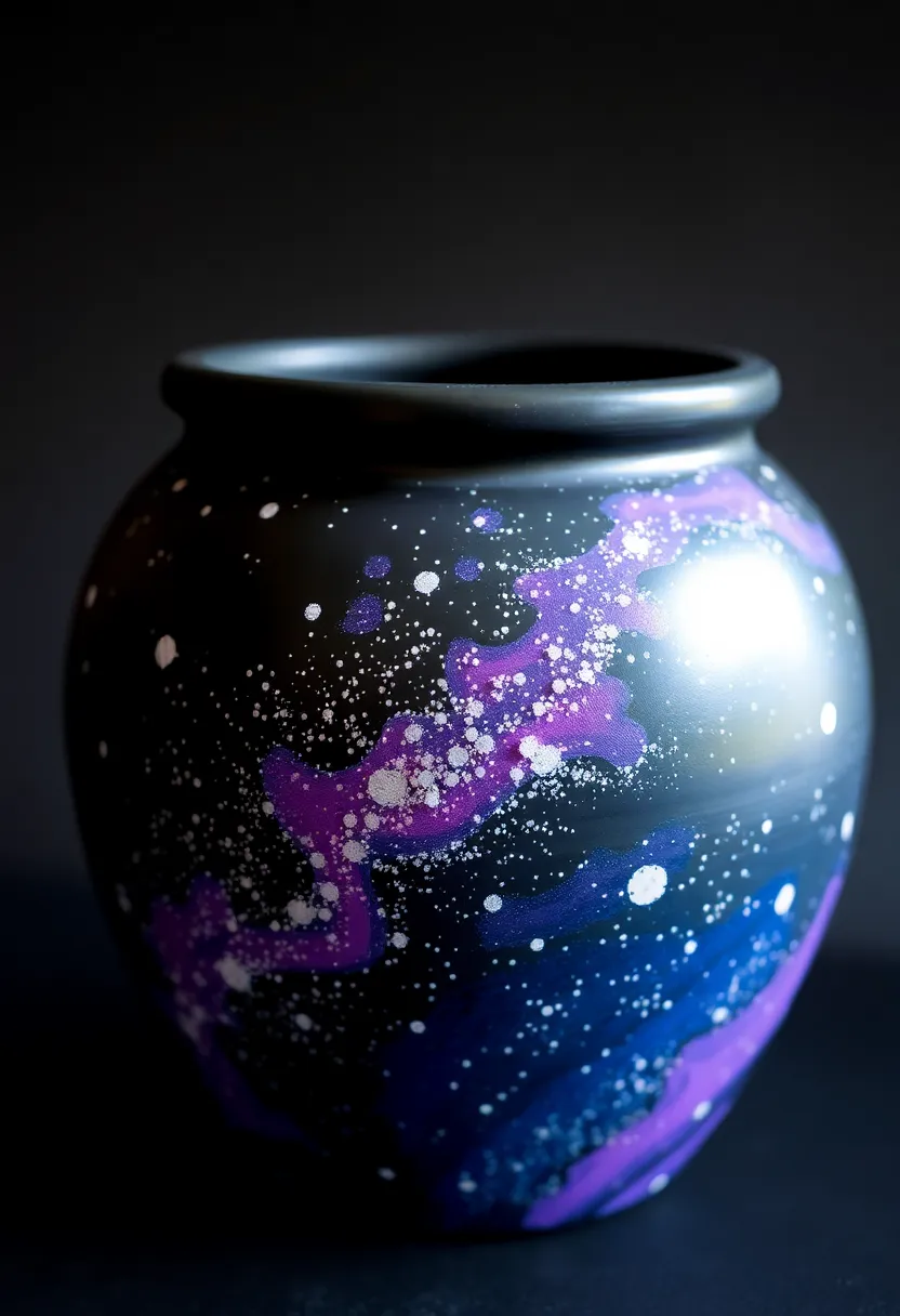 30+ Painting Ideas For Pots That Make Plants Pop and Look Stunning - 16. Galaxy Pots