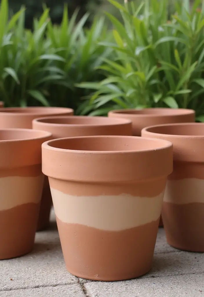 30+ Painting Ideas For Pots That Make Plants Pop and Look Stunning - 3. Ombre Effect Pots
