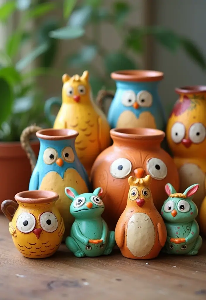 30+ Painting Ideas For Pots That Make Plants Pop and Look Stunning - 5. Whimsical Animal Pots