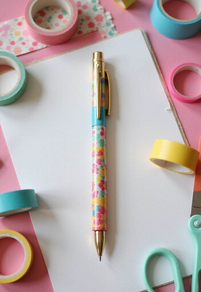 30+ Pen Decoration Ideas That Make Writing Fun, Stylish, and Personalized - 1. Washi Tape Wonders