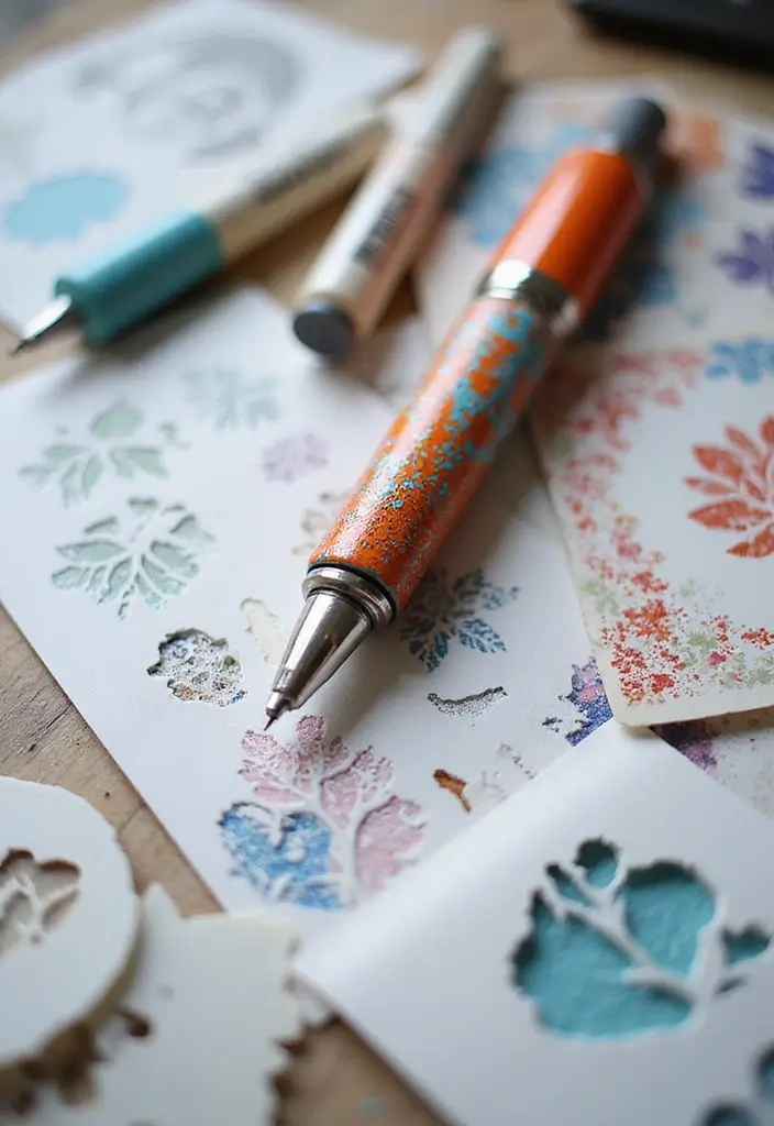 30+ Pen Decoration Ideas That Make Writing Fun, Stylish, and Personalized - 10. Stenciled Styles