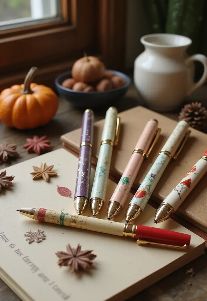 30+ Pen Decoration Ideas That Make Writing Fun, Stylish, and Personalized - 11. Seasonal Styles