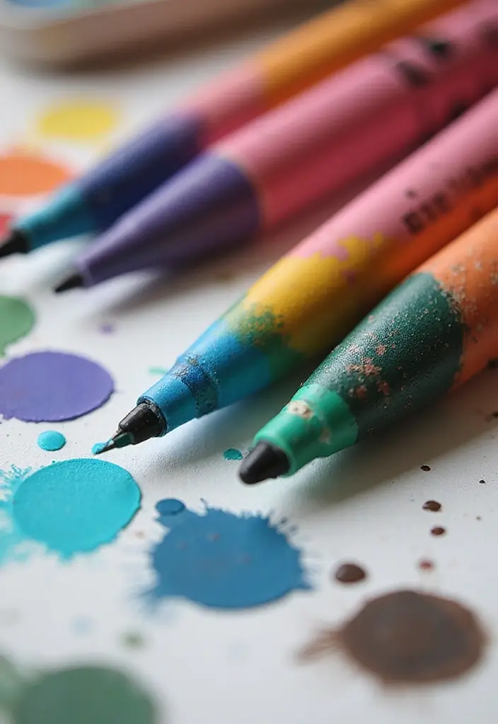 30+ Pen Decoration Ideas That Make Writing Fun, Stylish, and Personalized - 13. Color Dipped Pens