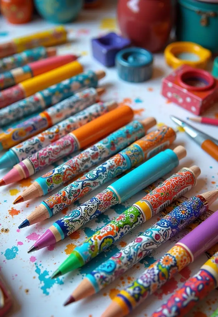 30+ Pen Decoration Ideas That Make Writing Fun, Stylish, and Personalized - 2. Paint Pen Perfection