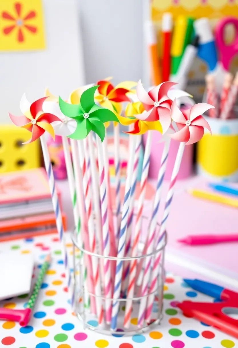 30+ Pen Decoration Ideas That Make Writing Fun, Stylish, and Personalized - 26. Pinwheel Play