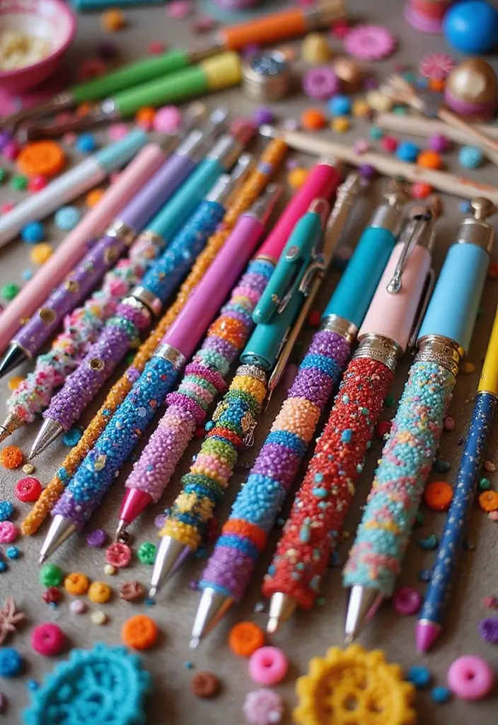 30+ Pen Decoration Ideas That Make Writing Fun, Stylish, and Personalized - 9. Beaded Beauties