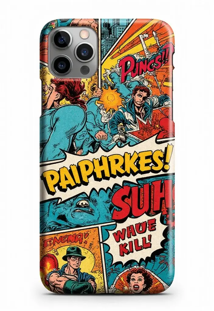 30+ Phone Case Painting Ideas That Are Cute, Creative, and Unique - 27. Comic Book Style