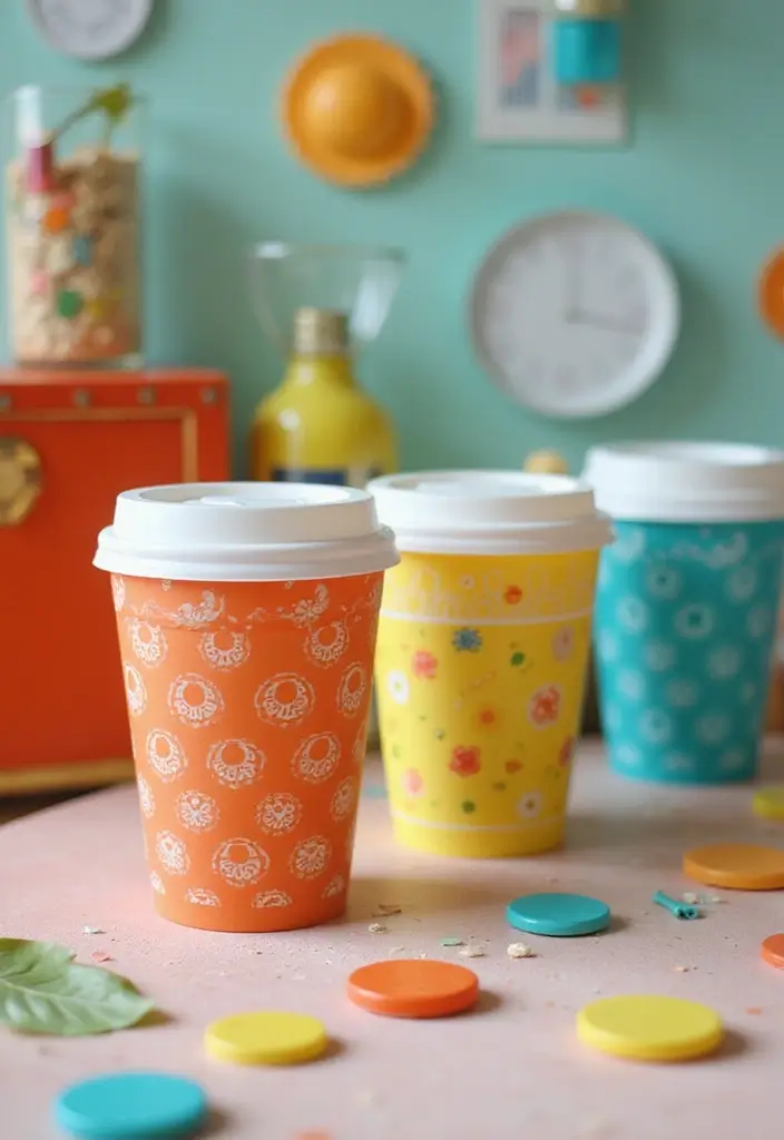 30+ Plastic Cup Decoration Ideas That Make Parties and Events Stylish - 12. Classic Retro Style