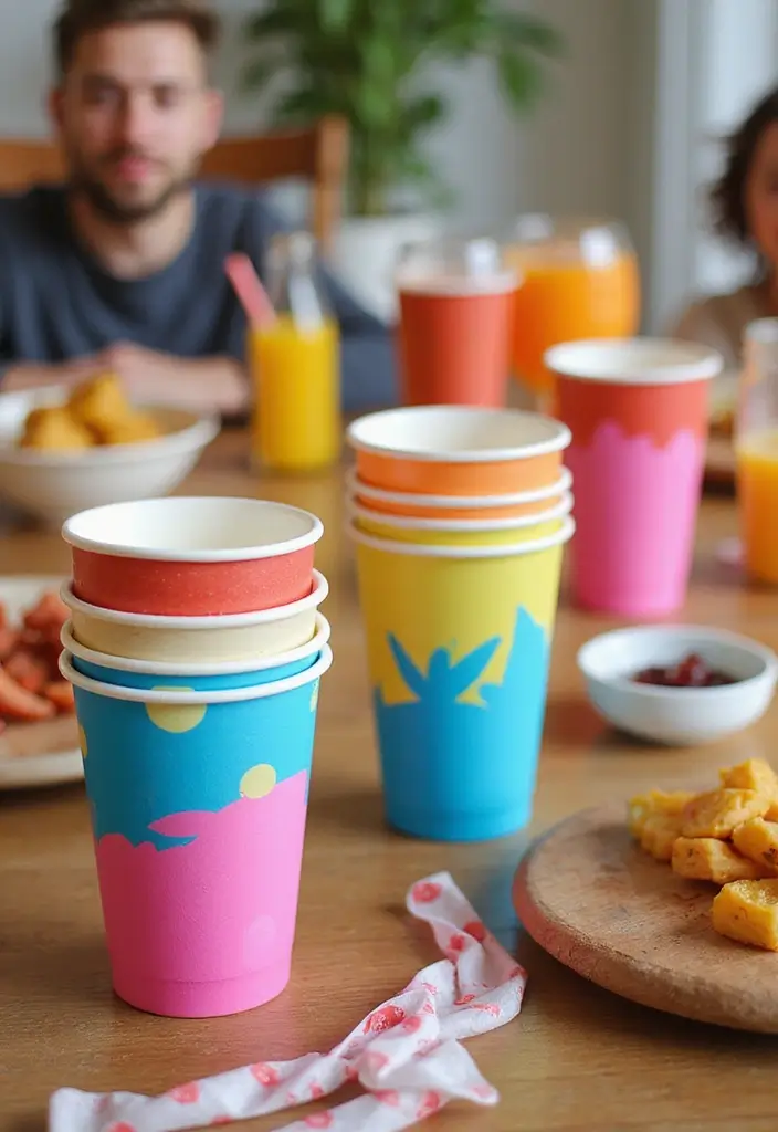 30+ Plastic Cup Decoration Ideas That Make Parties and Events Stylish - 17. Color Blocking