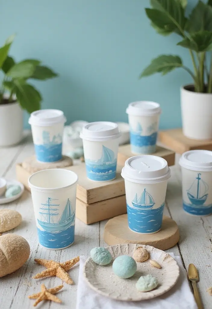 30+ Plastic Cup Decoration Ideas That Make Parties and Events Stylish - 23. Nautical Themes