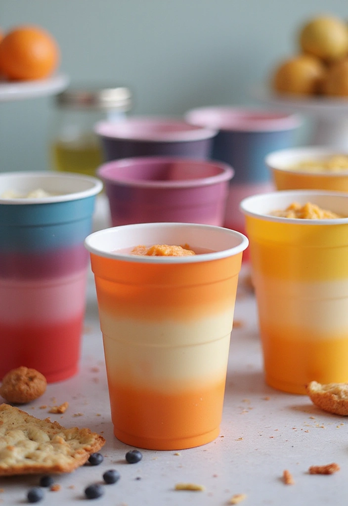 30+ Plastic Cup Decoration Ideas That Make Parties and Events Stylish - 4. Ombre Effects