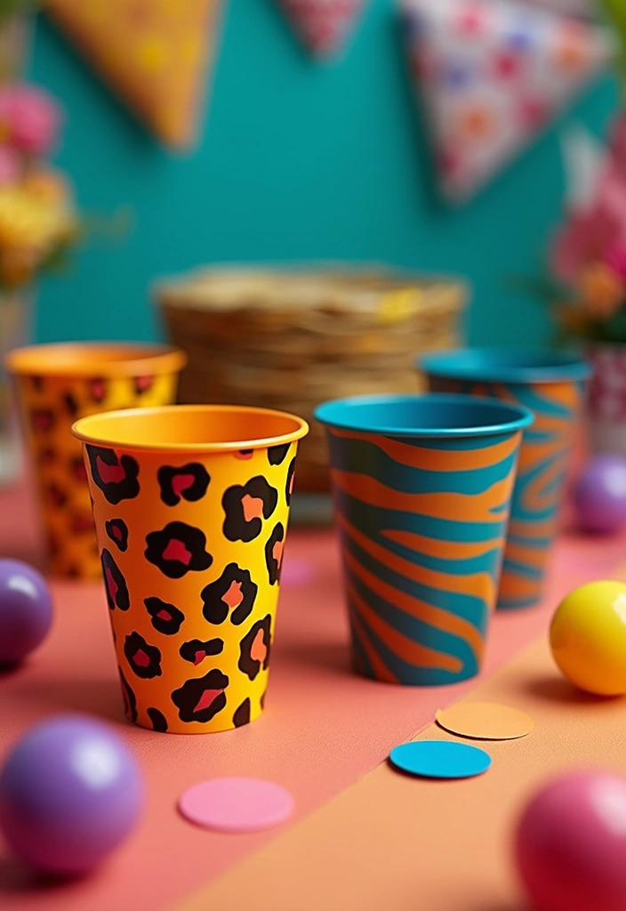 30+ Plastic Cup Decoration Ideas That Make Parties and Events Stylish - 7. Animal Print Designs