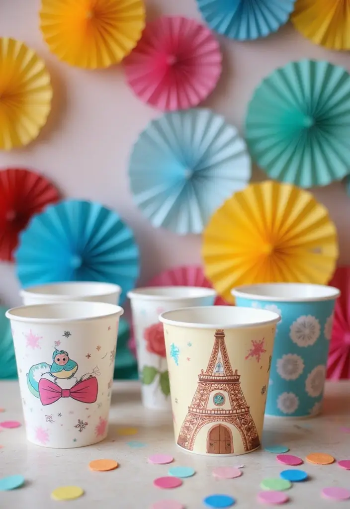 30+ Plastic Cup Decoration Ideas That Make Parties and Events Stylish - 9. Themed Decor
