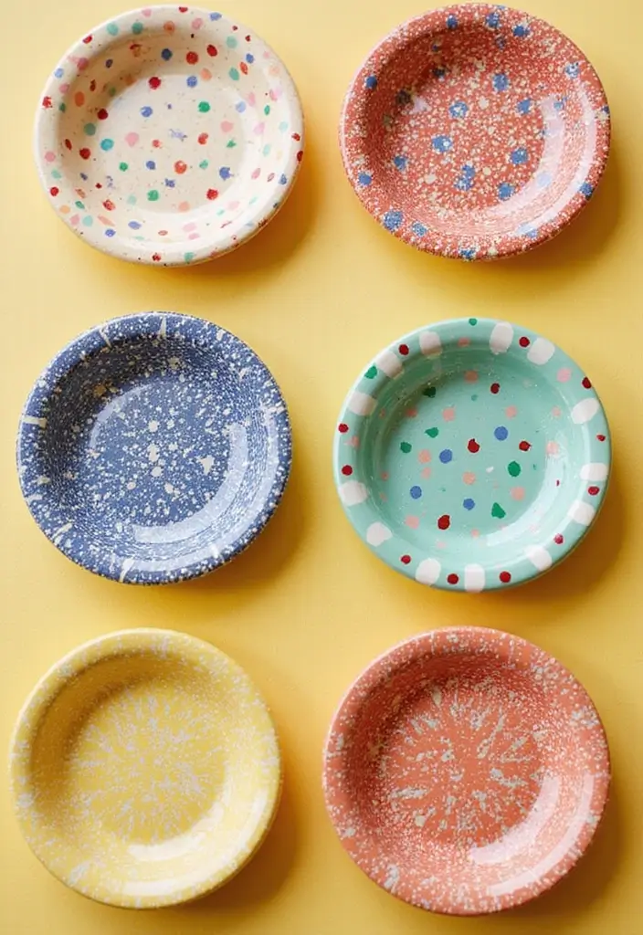 30+ Ring Dish Painting Ideas That Make Jewelry Storage Cute and Fun - 21. Fun Patterns and Textures