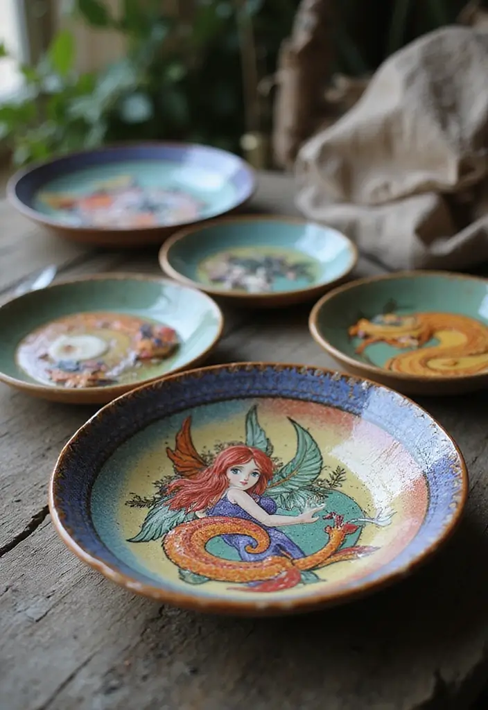 30+ Ring Dish Painting Ideas That Make Jewelry Storage Cute and Fun - 24. Fantasy Elements
