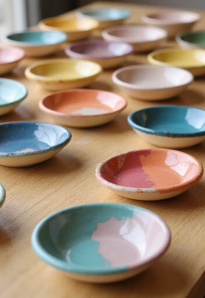 30+ Ring Dish Painting Ideas That Make Jewelry Storage Cute and Fun - 4. Ombre Perfection