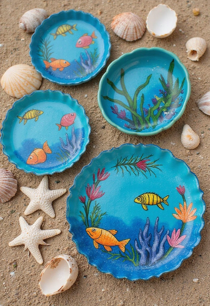 30+ Ring Dish Painting Ideas That Make Jewelry Storage Cute and Fun - 8. Under the Sea