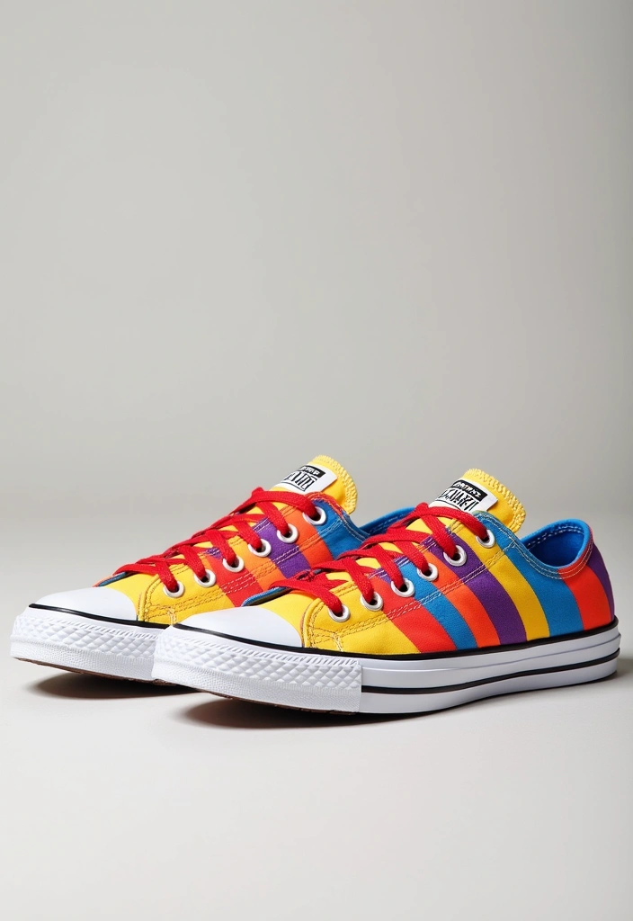 30+ Shoe Painting Ideas Converse That Look Cool and Trendy - 15. Striped Styles