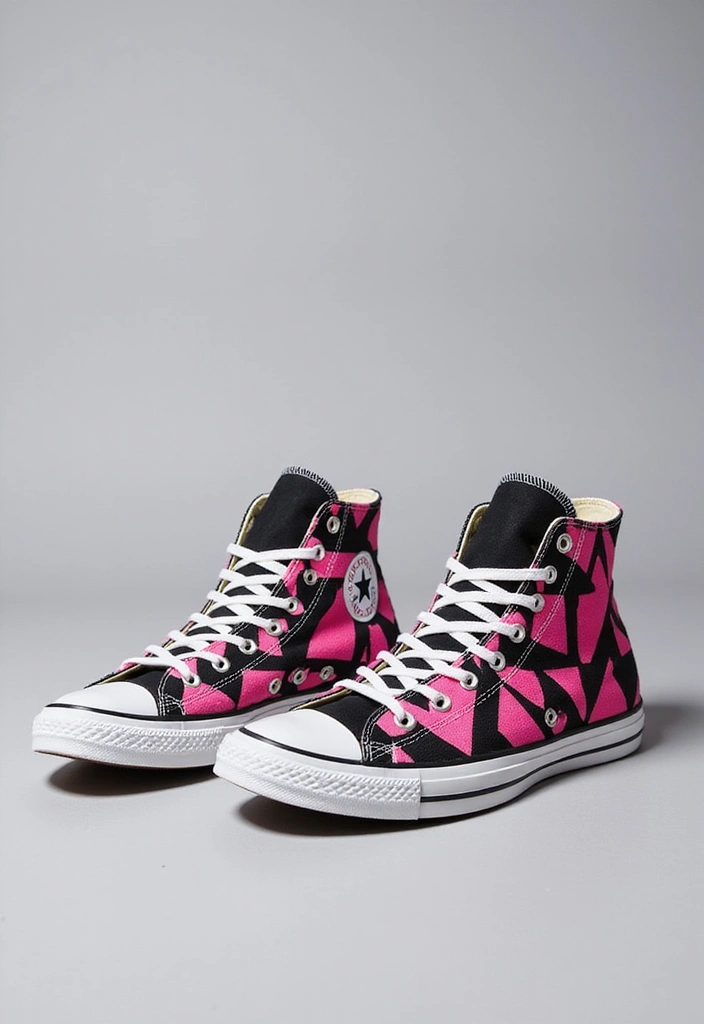 30+ Shoe Painting Ideas Converse That Look Cool and Trendy - 2. Geometric Patterns