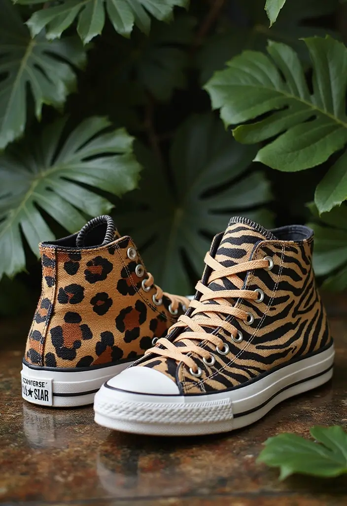 30+ Shoe Painting Ideas Converse That Look Cool and Trendy - 20. Animal Prints