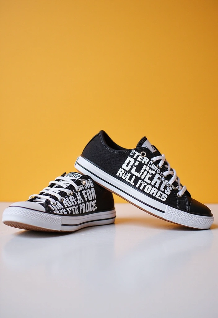 30+ Shoe Painting Ideas Converse That Look Cool and Trendy - 24. Bold Typography