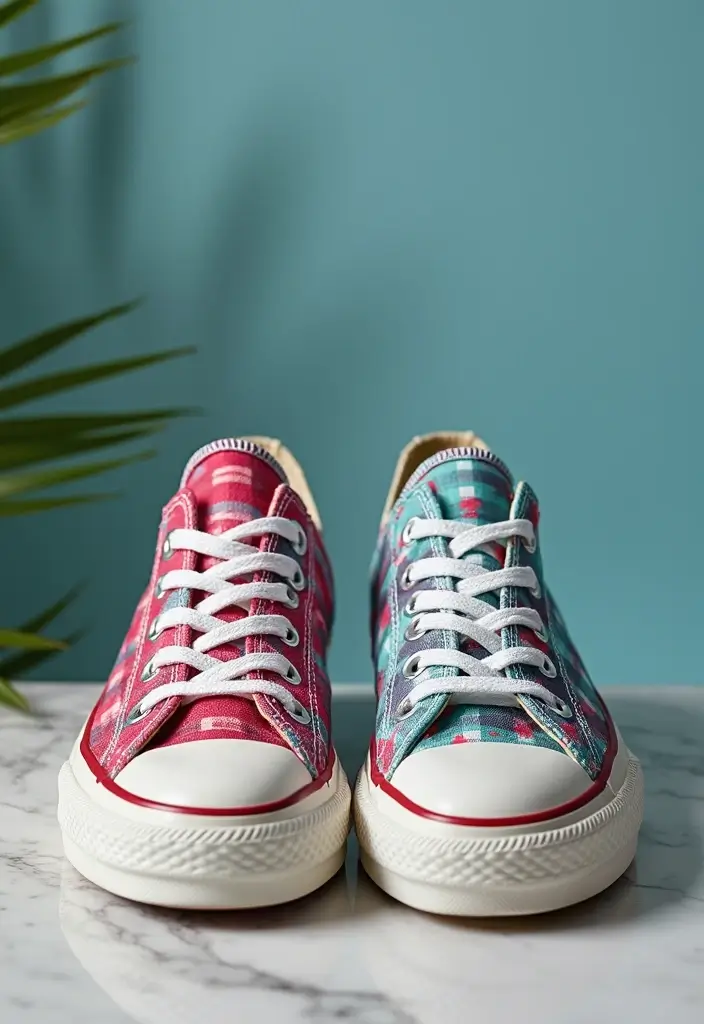 30+ Shoe Painting Ideas Converse That Look Cool and Trendy - 25. Iconic Patterns