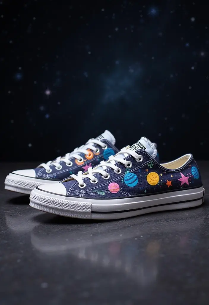 30+ Shoe Painting Ideas Converse That Look Cool and Trendy - 26. Celestial Designs
