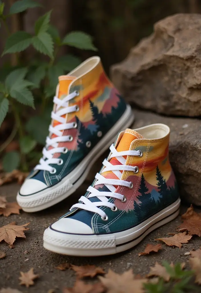 30+ Shoe Painting Ideas Converse That Look Cool and Trendy - 7. Nature-Inspired