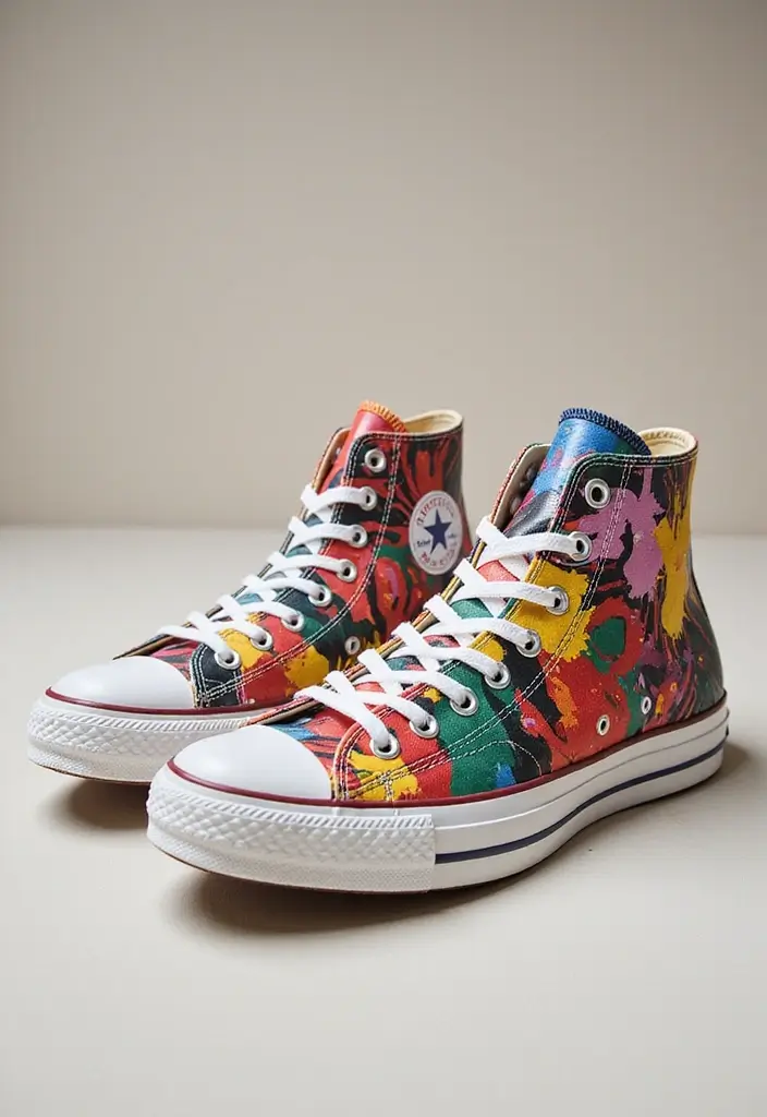 30+ Shoe Painting Ideas Converse That Look Cool and Trendy - 8. Abstract Art