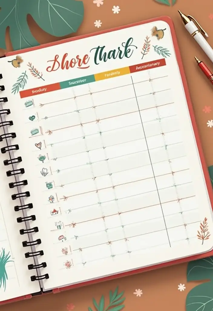 30+ Simple Aesthetic Journal Ideas That Make Planning Stylish and Fun - 13. Chore Chart