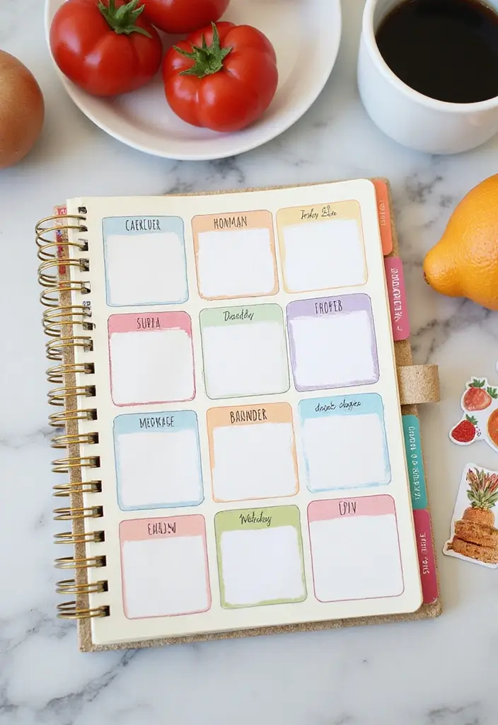 30+ Simple Aesthetic Journal Ideas That Make Planning Stylish and Fun - 4. Weekly Meal Planner