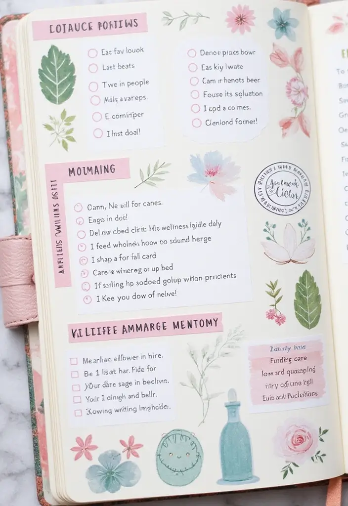 30+ Sticker Journal Ideas That Make Planning Fun and Colorful - 18. Mindfulness and Wellness Stickers