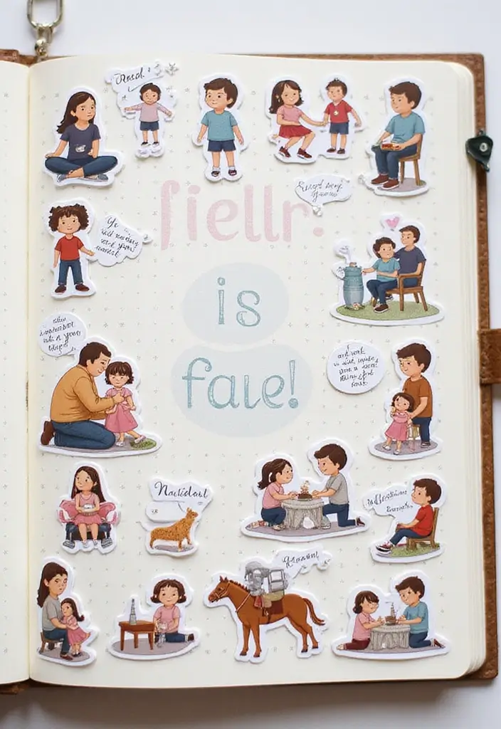 30+ Sticker Journal Ideas That Make Planning Fun and Colorful - 24. Personalized Family Stickers