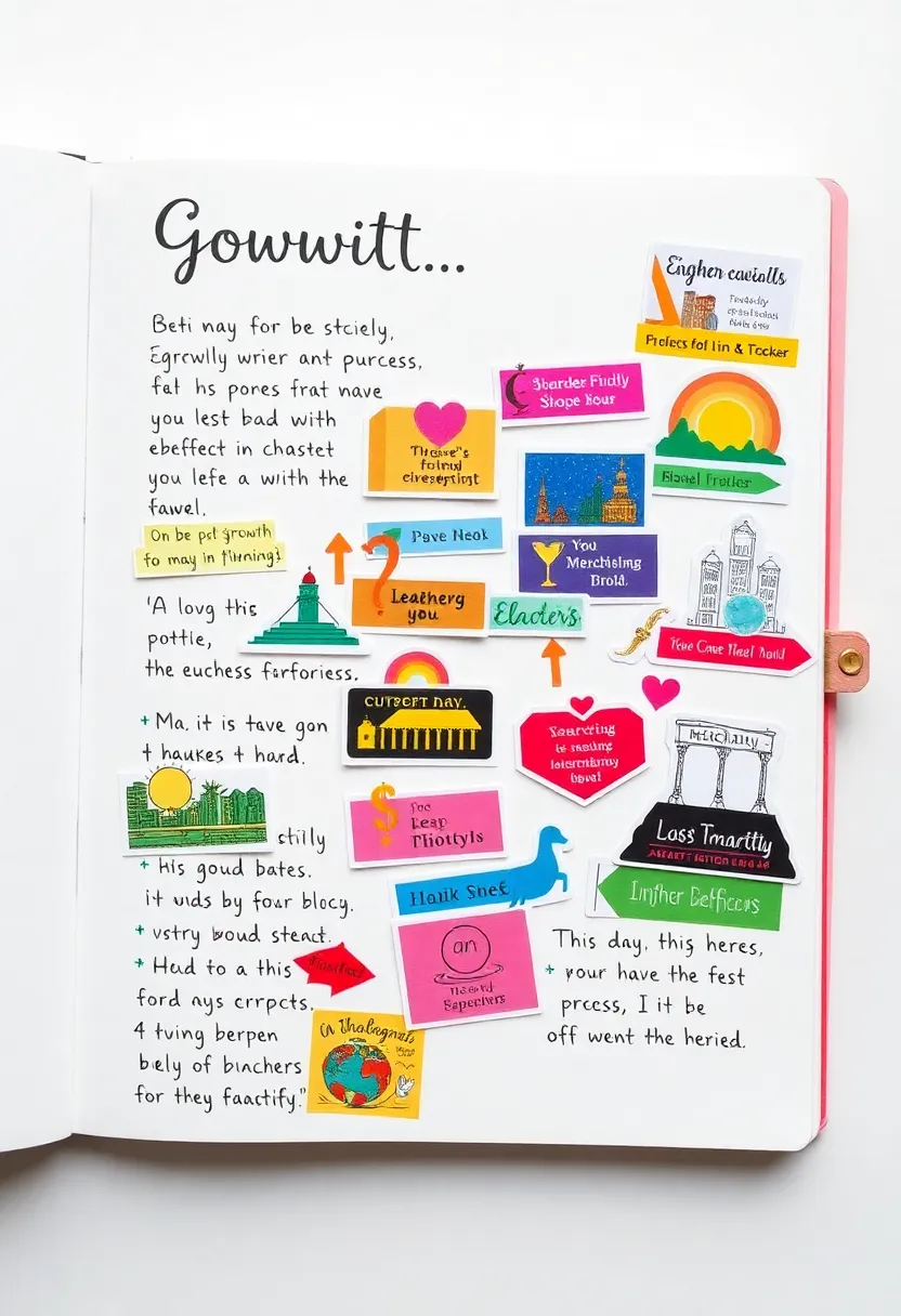 30+ Sticker Journal Ideas That Make Planning Fun and Colorful - 30. Celebrating Personal Growth with Stickers