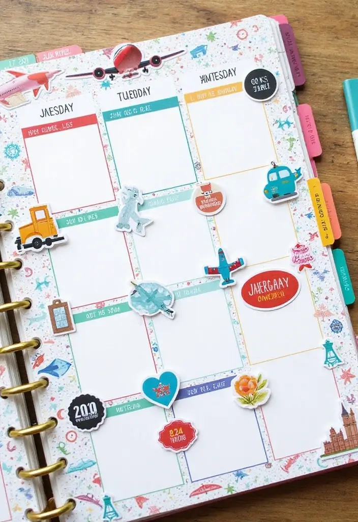 30+ Sticker Journal Ideas That Make Planning Fun and Colorful - 5. Themed Weekly Spreads