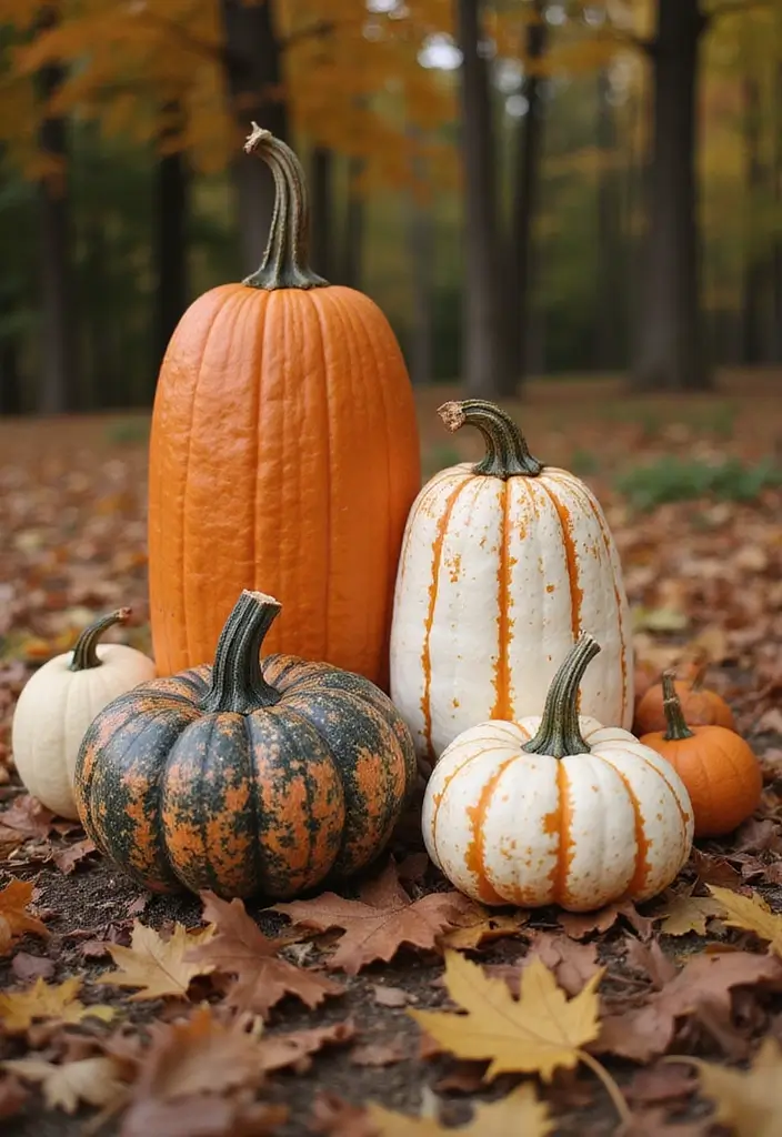 30+ Tall Pumpkin Painting Ideas That Are Eye-Catching and Unique - 20. Nature's Palette