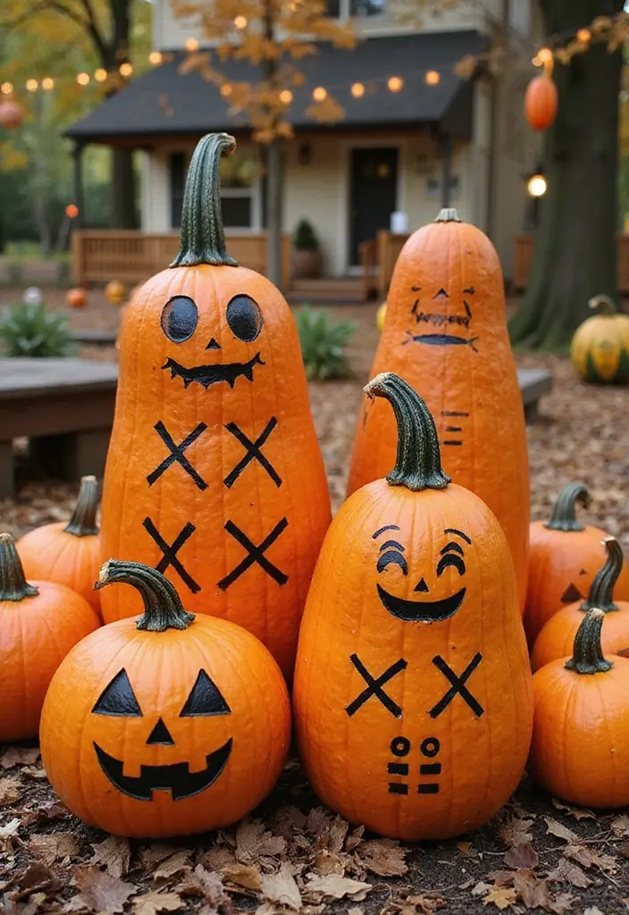30+ Tall Pumpkin Painting Ideas That Are Eye-Catching and Unique - 30. Family-Friendly Games on Pumpkins