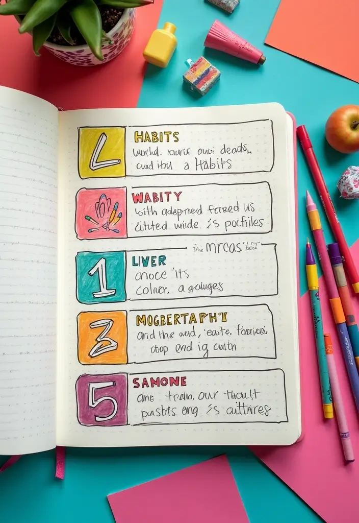 30+ Tracking Journal Ideas That Make Habits and Goals Fun to Follow - 1. Color-Coded Habit Tracking