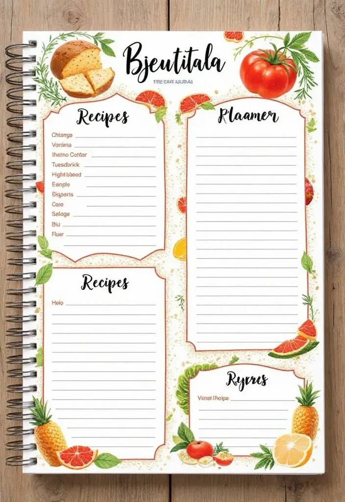 30+ Tracking Journal Ideas That Make Habits and Goals Fun to Follow - 10. Recipe Tracker