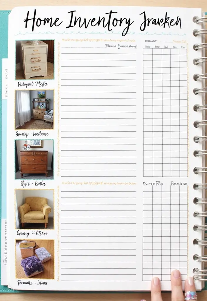 30+ Tracking Journal Ideas That Make Habits and Goals Fun to Follow - 16. Home Inventory Tracker