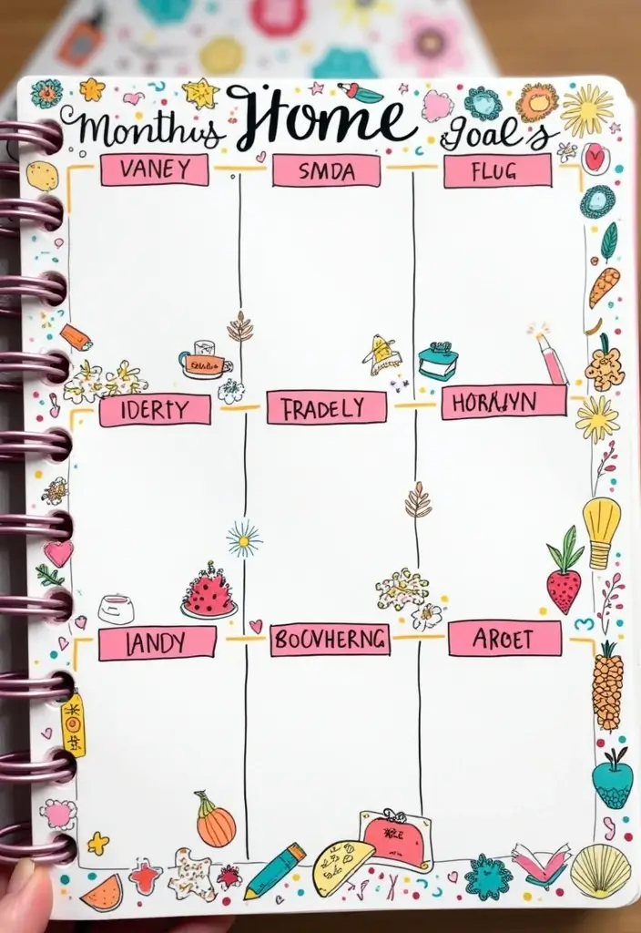 30+ Tracking Journal Ideas That Make Habits and Goals Fun to Follow - 20. Monthly Home Goals